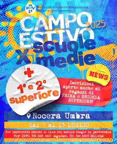 CAMPO ESTIVO per Scuole Medie (anche 1° e 2° superiore)